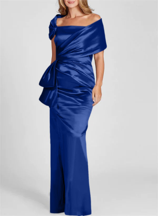Column Off-the-Shoulder Floor-Length Mother of the Bride Dresses