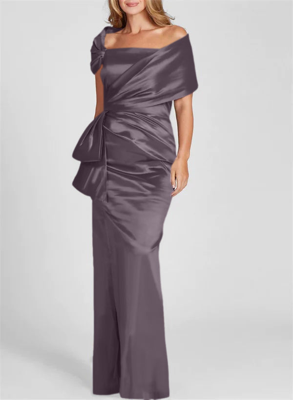 Column Off-the-Shoulder Floor-Length Mother of the Bride Dresses