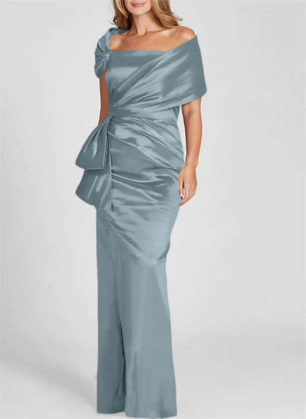Column Off-the-Shoulder Floor-Length Mother of the Bride Dresses