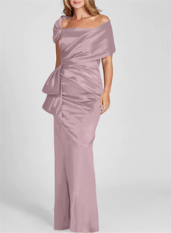 Column Off-the-Shoulder Floor-Length Mother of the Bride Dresses