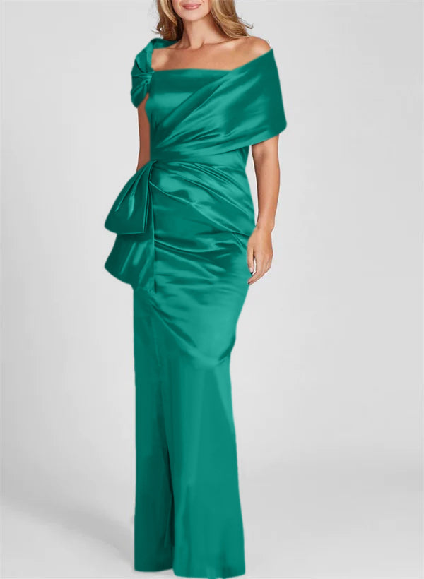 Column Off-the-Shoulder Floor-Length Mother of the Bride Dresses