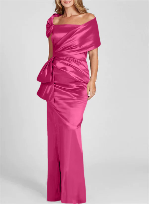 Column Off-the-Shoulder Floor-Length Mother of the Bride Dresses