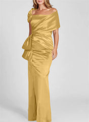 Sheath/Column Off-the-Shoulder Floor-Length Mother of the Bride Dresses