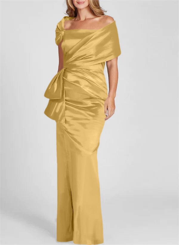 Column Off-the-Shoulder Floor-Length Mother of the Bride Dresses