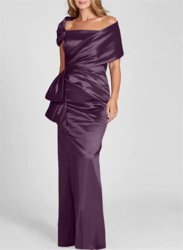 Column Off-the-Shoulder Floor-Length Mother of the Bride Dresses