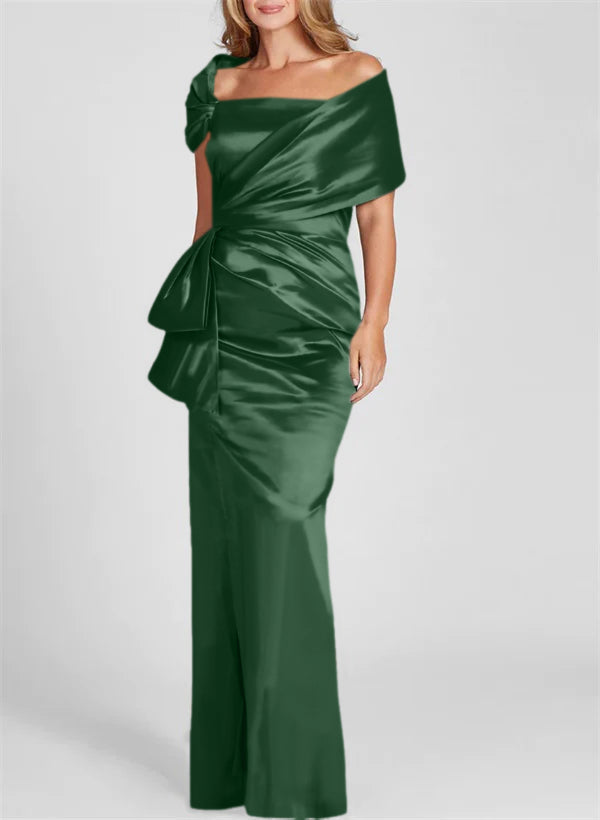 Column Off-the-Shoulder Floor-Length Mother of the Bride Dresses