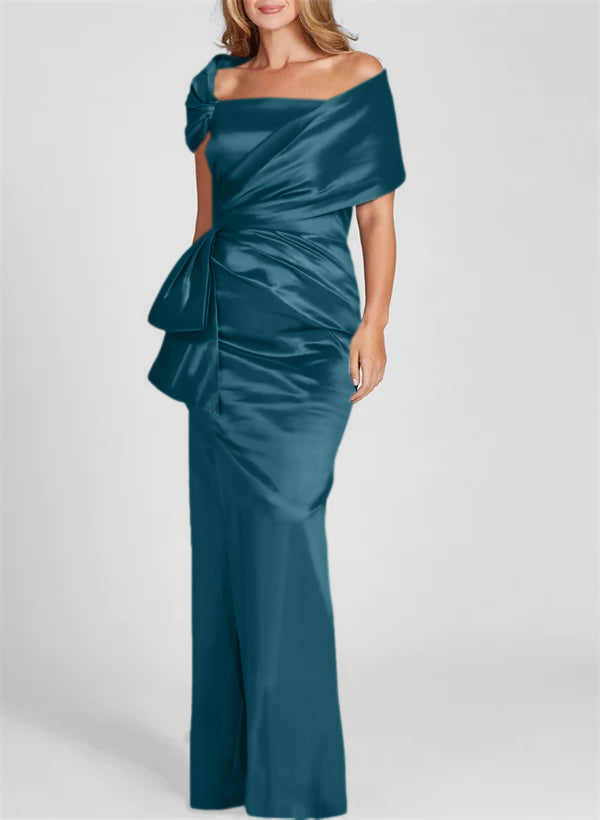 Column Off-the-Shoulder Floor-Length Mother of the Bride Dresses