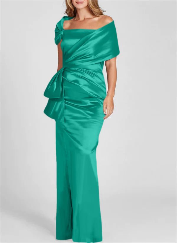 Column Off-the-Shoulder Floor-Length Mother of the Bride Dresses