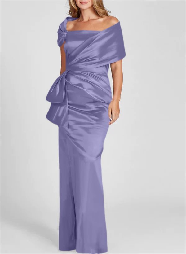 Column Off-the-Shoulder Floor-Length Mother of the Bride Dresses