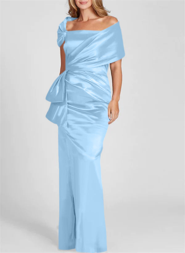 Column Off-the-Shoulder Floor-Length Mother of the Bride Dresses