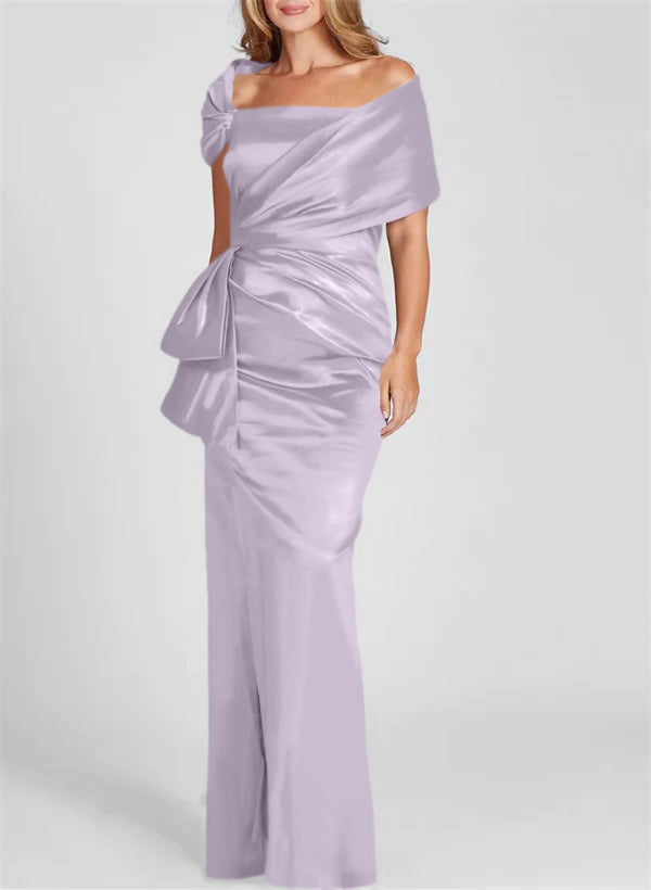 Column Off-the-Shoulder Floor-Length Mother of the Bride Dresses