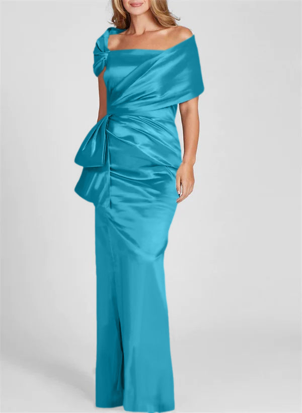 Column Off-the-Shoulder Floor-Length Mother of the Bride Dresses