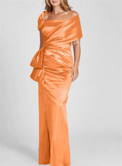 Sheath/Column Off-the-Shoulder Floor-Length Mother of the Bride Dresses