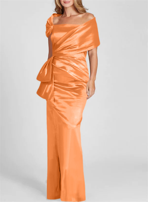 Column Off-the-Shoulder Floor-Length Mother of the Bride Dresses