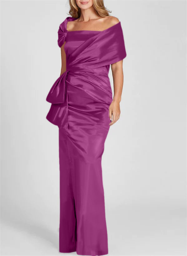Column Off-the-Shoulder Floor-Length Mother of the Bride Dresses