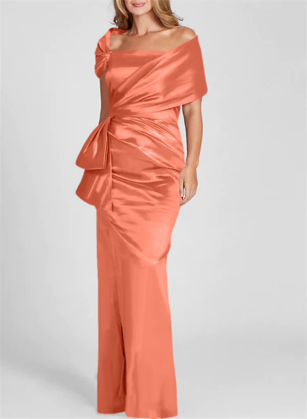 Column Off-the-Shoulder Floor-Length Mother of the Bride Dresses