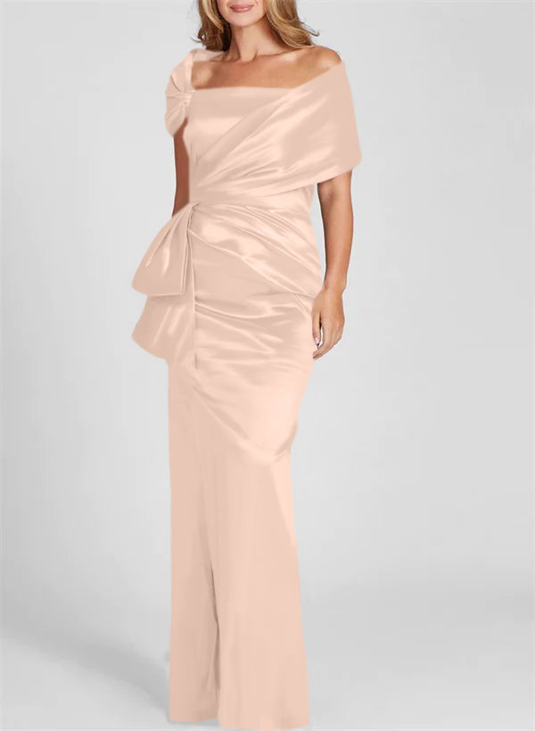 Column Off-the-Shoulder Floor-Length Mother of the Bride Dresses