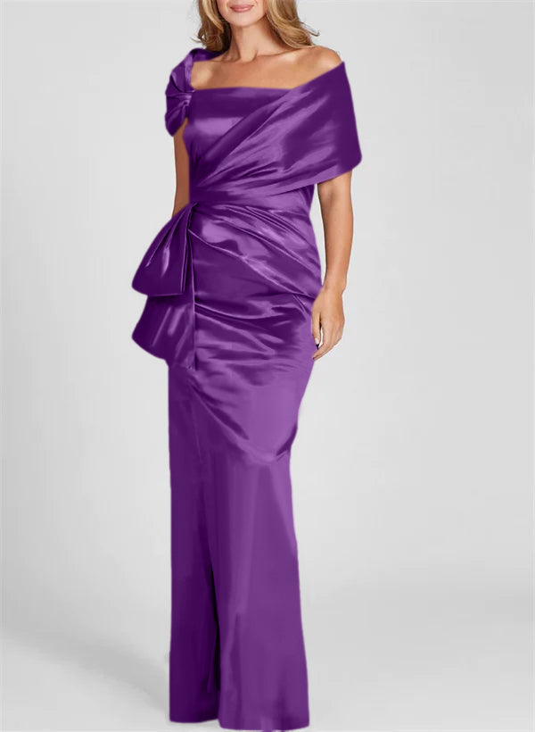 Column Off-the-Shoulder Floor-Length Mother of the Bride Dresses