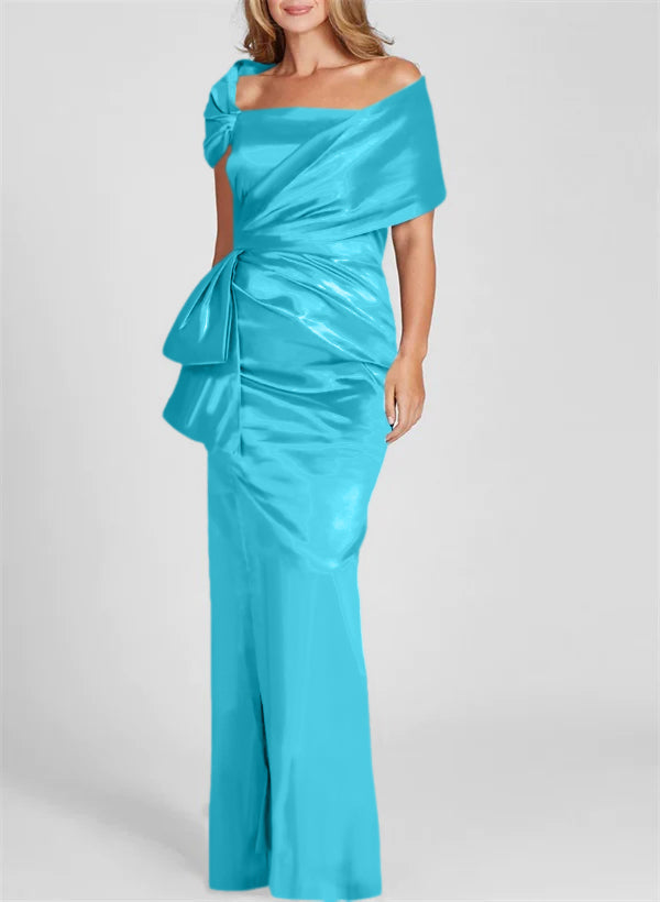Column Off-the-Shoulder Floor-Length Mother of the Bride Dresses