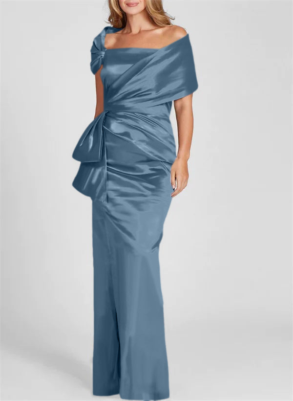 Column Off-the-Shoulder Floor-Length Mother of the Bride Dresses