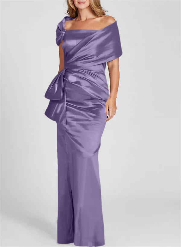 Column Off-the-Shoulder Floor-Length Mother of the Bride Dresses