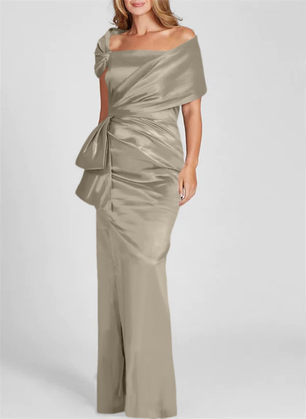 Column Off-the-Shoulder Floor-Length Mother of the Bride Dresses