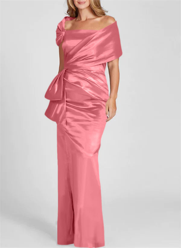 Column Off-the-Shoulder Floor-Length Mother of the Bride Dresses