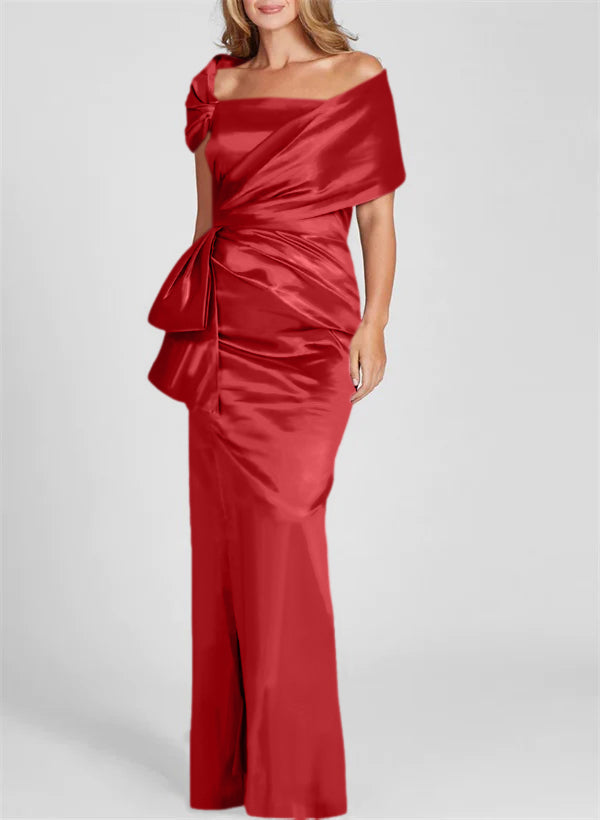 Column Off-the-Shoulder Floor-Length Mother of the Bride Dresses