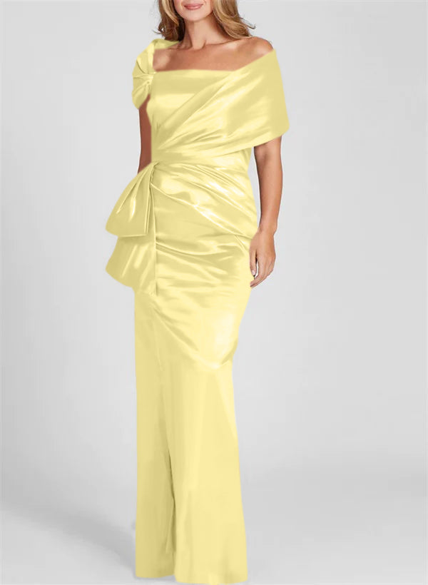 Column Off-the-Shoulder Floor-Length Mother of the Bride Dresses