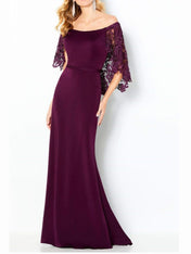 Sheath/Column Off-the-Shoulder Mother of the Bride Dresses with Lace