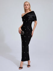Robe de travail semi-formelle verte sans manches à volants, robe midi ajustée