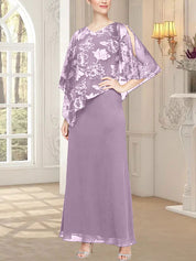 Robe longue en maille pailletée avec corsage asymétrique fantaisie superposé 