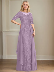 Chiffon Lace Maxi Dress