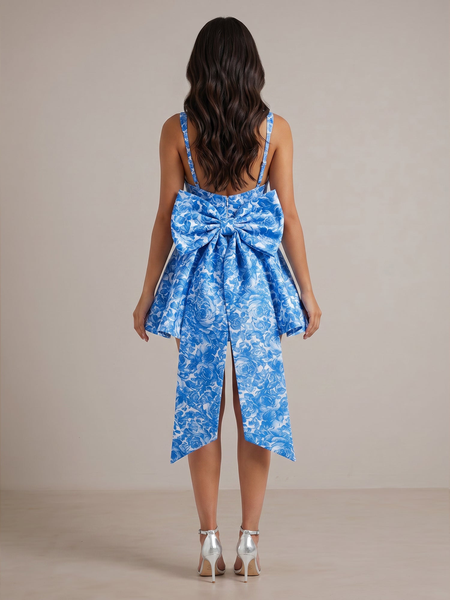 MediterraneanBlueToileSquareNeckMiniDresswithTrailingBow_1.jpg