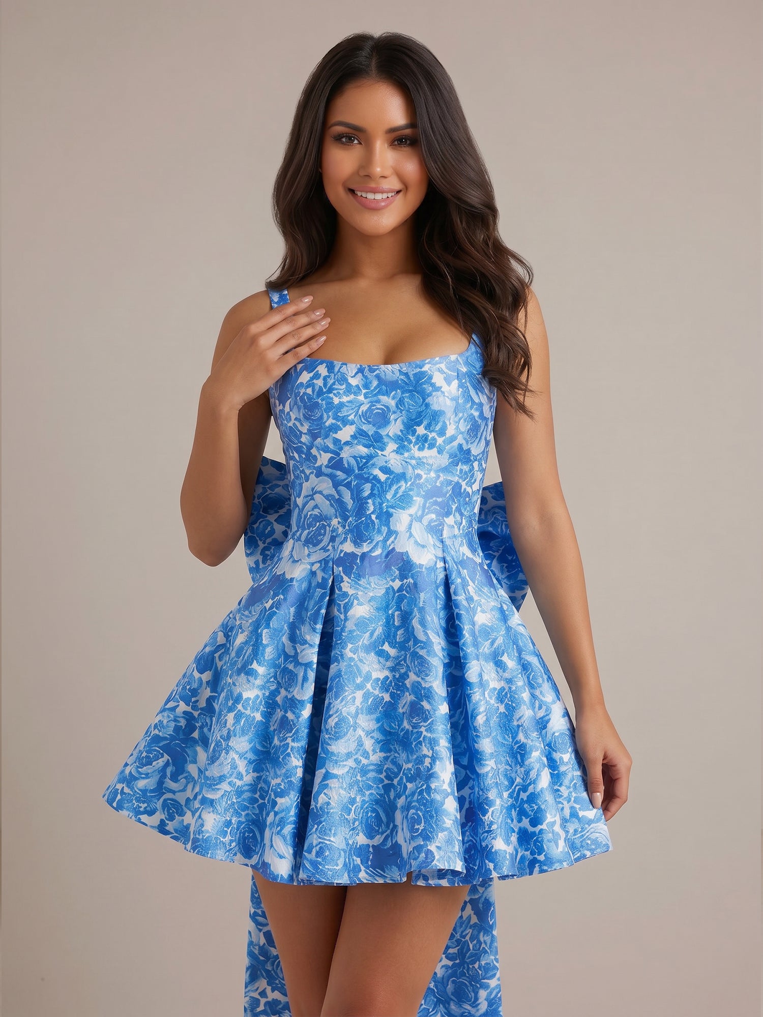 MediterraneanBlueToileSquareNeckMiniDresswithTrailingBow_5.jpg