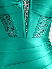 Mermaid Off The Shoulder Sequin Long Prom Dress with Slit