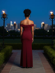 Mermaid Satin Ruffles Maxi Mother of the Bride Dress with Slit