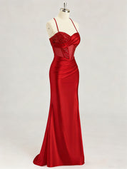 Mermaid Sweetheart Long Prom Dresses with Beading