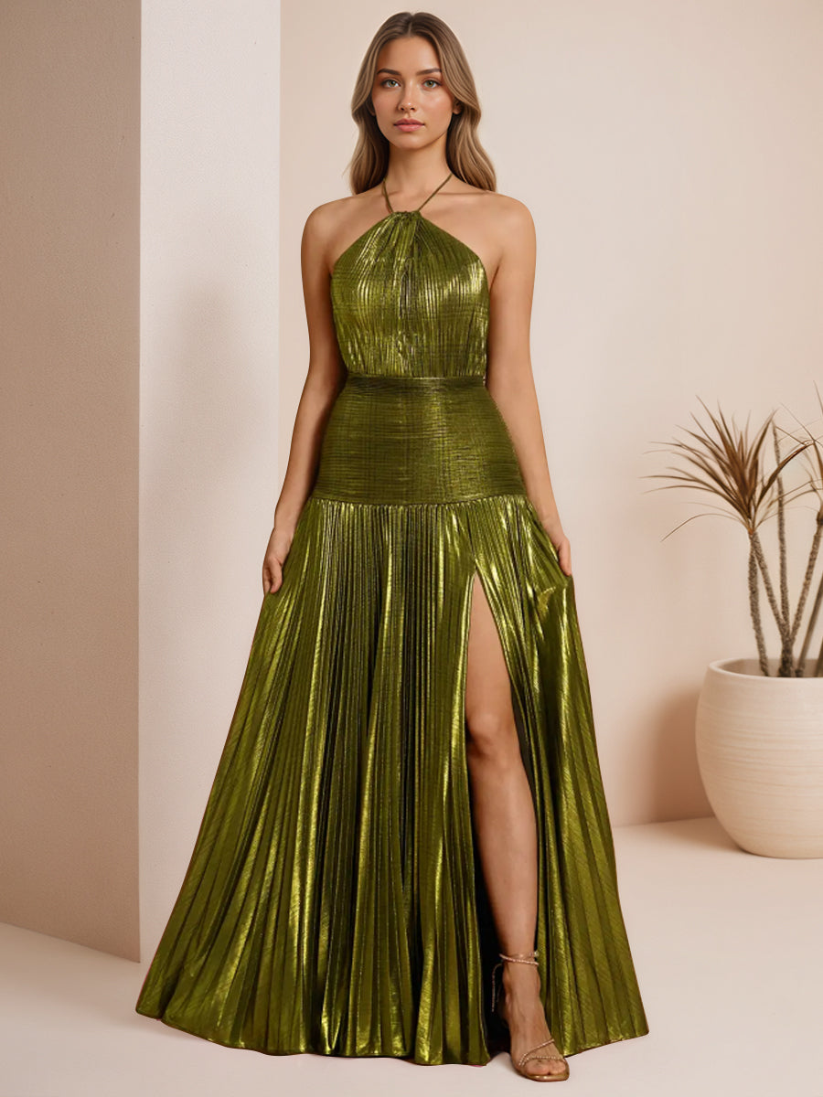 MetallicOliveGreenPleatedHalterPromDresswithHighSlit_15.jpg