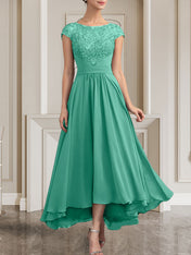 A-line Scoop Floor-Length Lace Chiffon Mother of the Bride Dress With Sequins