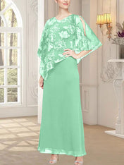 Long Glitter Mesh Dress with Novelty Asymmetric Overlay Bodice