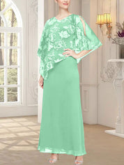 Robe longue en maille pailletée avec corsage asymétrique fantaisie superposé 