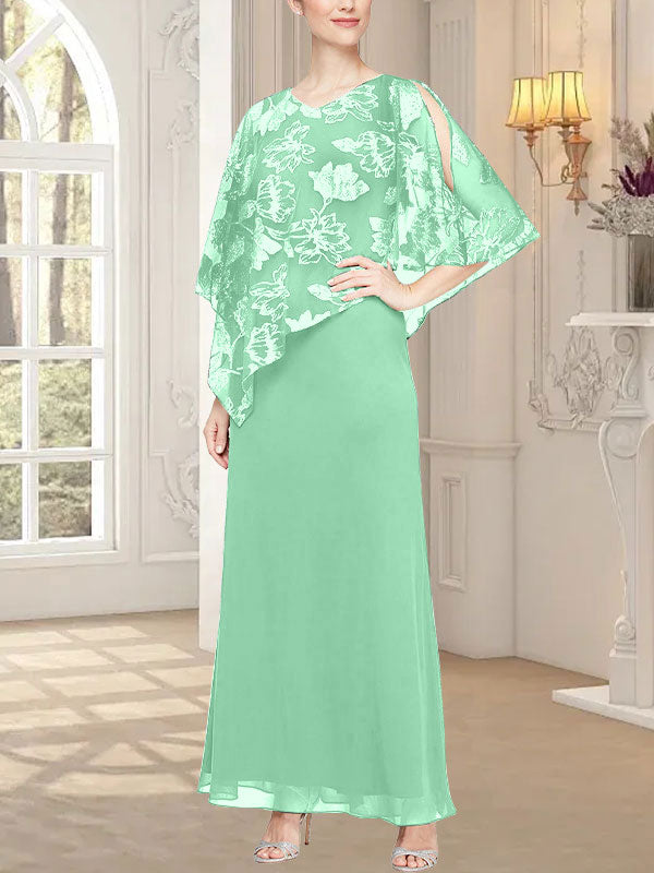 Robe longue en maille pailletée avec corsage asymétrique fantaisie superposé 