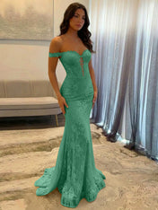 Sparkly Off the Shoulder Mermaid Corset Long Prom Dress