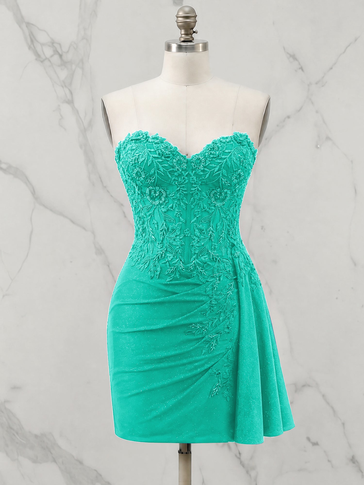 Strapless Sweetheart Draped Mini Homecoming Dress