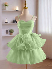 A-Line Ruffles Tiered Short Homecoming Dress
