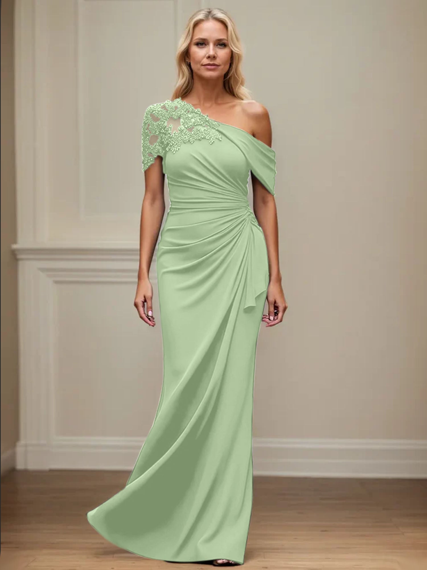 Mermaid Asymmetrical Mother of the Bride Dress with Appliques