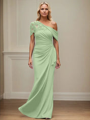 Trumpet/Mermaid Asymmetrical Mother of the Bride Dress with Appliques