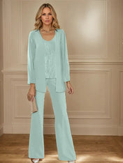 Chiffon Mother of the Bride Pantsuits with Jacket