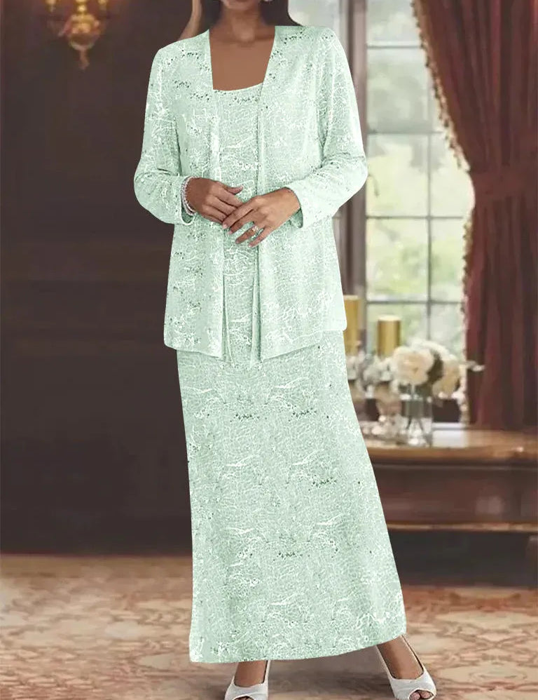 Chiffon Mother of the Bride Dresses with Sequins & Jacket